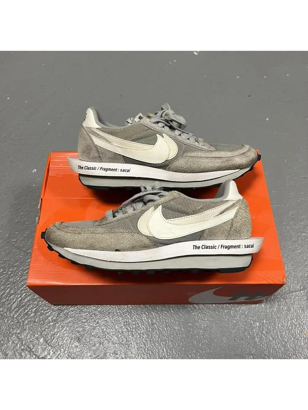 Nike Gray Ldv Waffle X Sacai X Fragment Design